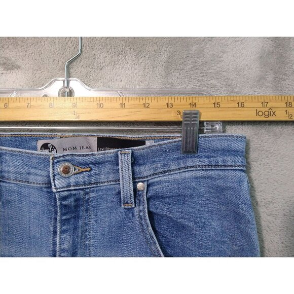 Levis Silver Tab Jeans Womens 31 Blue Denim Mom High Rise Stretch Medium Wash - Picture 3 of 11